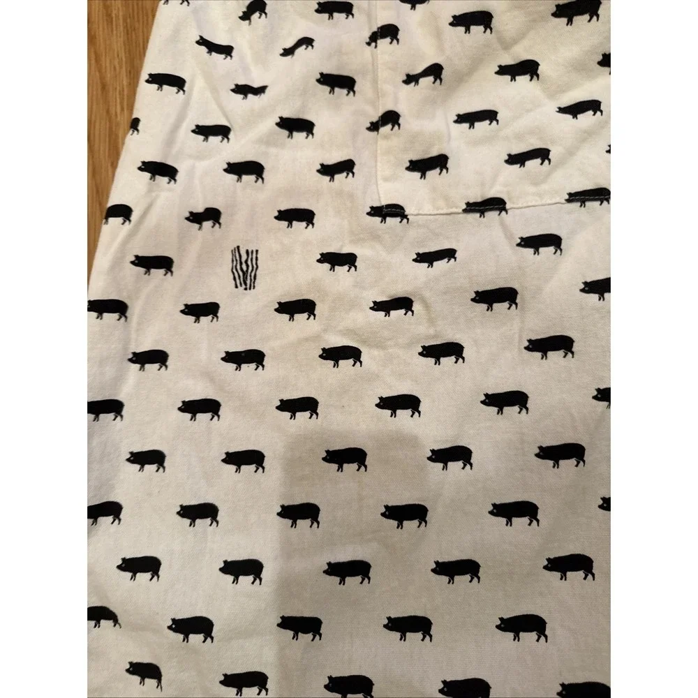 Pig & Bacon Apron Black White Teroforma 100% Cotton‎
